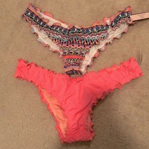NWT VS Ruffle cheeky swim bottom bundle